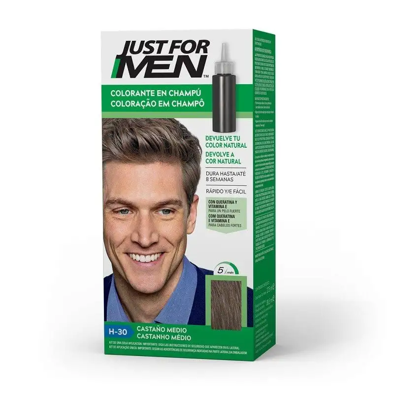 JUST FOR MEN Colorante en Champú Castaño Medio H-30 (30ml)
