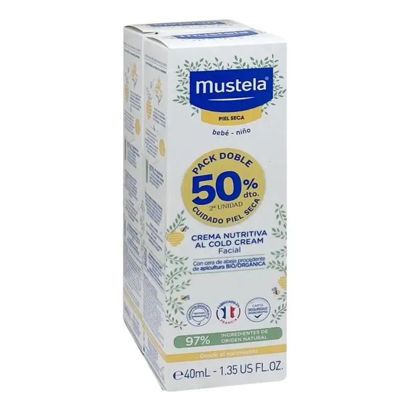 MUSTELA Crema Facial Cold Cream Piel Seca DUPLO 2x40ml