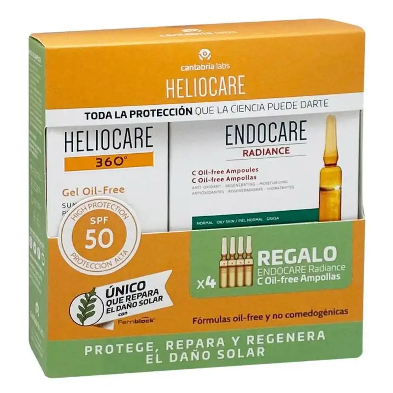 HELIOCARE Pack Gel Oil Free 50ml+ Endocare Radiance C 4 Ampollas
