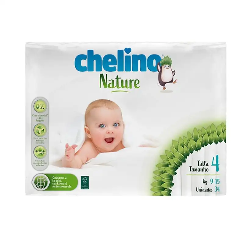 CHELINO Nature Pañales Talla 4 de 9 a 15 kilos 34 uds