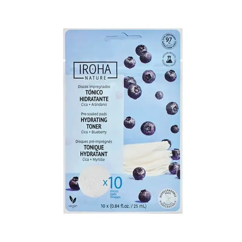 IROHA NATURE Discos Tonificantes Hidratantes con Arándanos 10uds