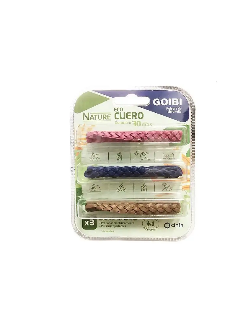 Goibi Puls Citron Eco Cuero Pulseras Repelentes 3 uds