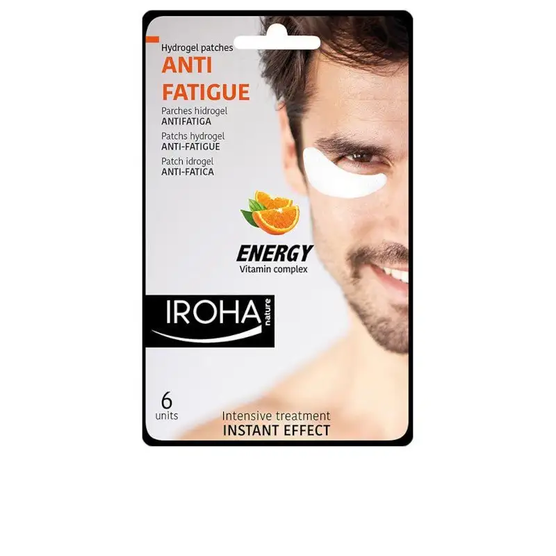 Iroha Nature Men Eye Hydrogel Patches Anti-Fatigue Vit Complex 6 unidades