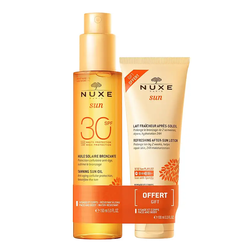 Nuxe Sun Aceite Bronceador SPF 30 150ml + Leche Refrescante After Sun 100ml DE REGALO