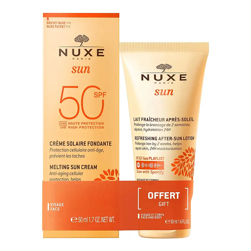 Nuxe Sun Crema Fundente Rostro SPF 50+ Leche Refrescante After Sun 50ml DE REGALO