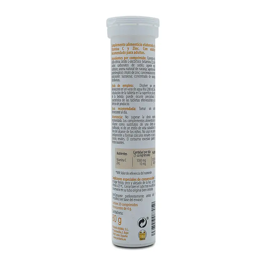 H4U Vitamina C + Zinc 20 comprimidos efervescentes sabor naranja