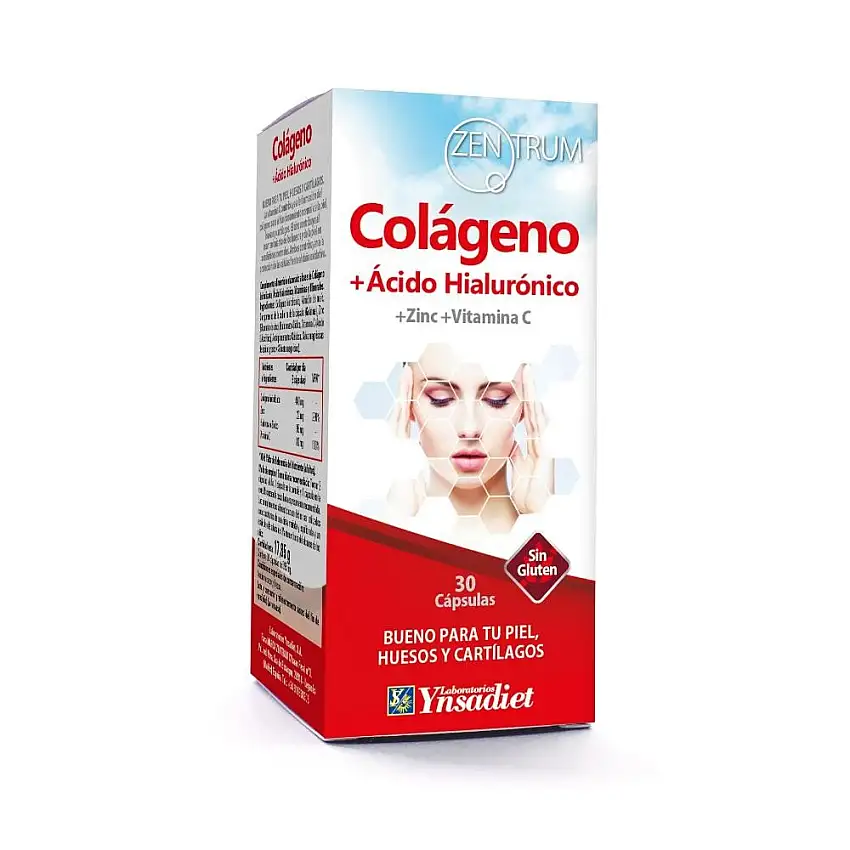 Zentrum Colágeno + Ácido Hialurónico + Zinc + Vit C (30 cápsulas)