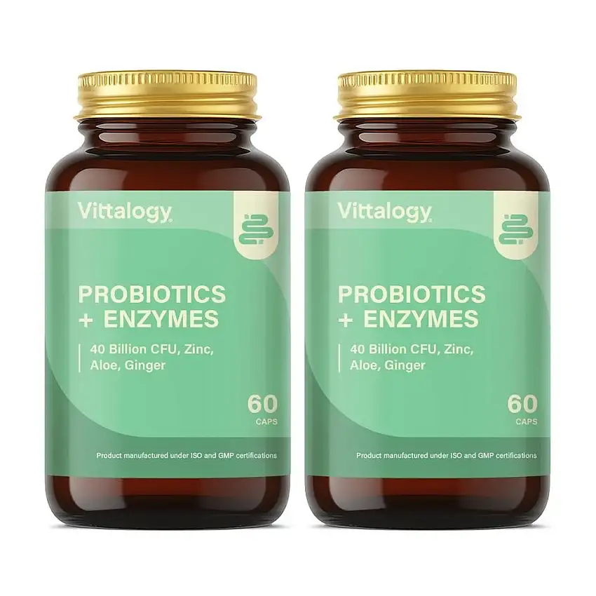 Vittalogy Probiotics + Enzymes 2x60 Comprimidos【PACK AHORRO】