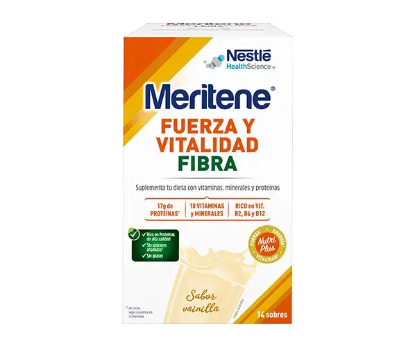 MERITENE Fibra batidos sabor vainilla 14 sobres