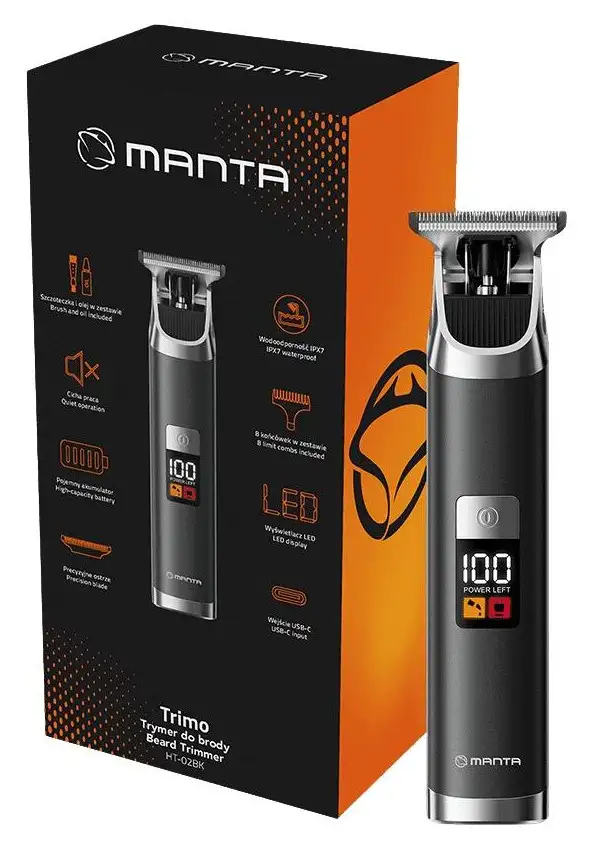 Manta Trimo Cortapelos - IPX7, 2 horas - Negro