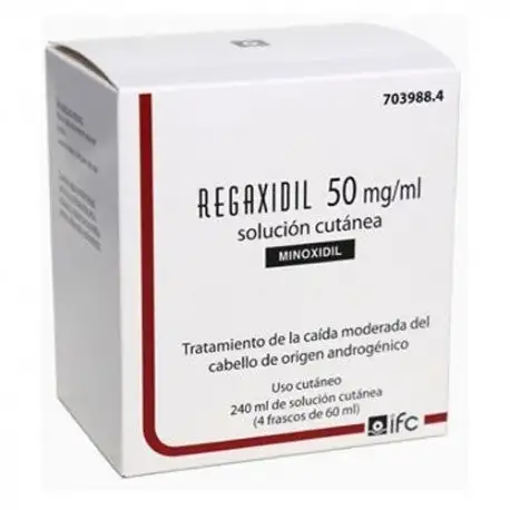 REGAXIDIL Solución Cutánea Minoxidil 50mg/ml 4x60ml (240ml)