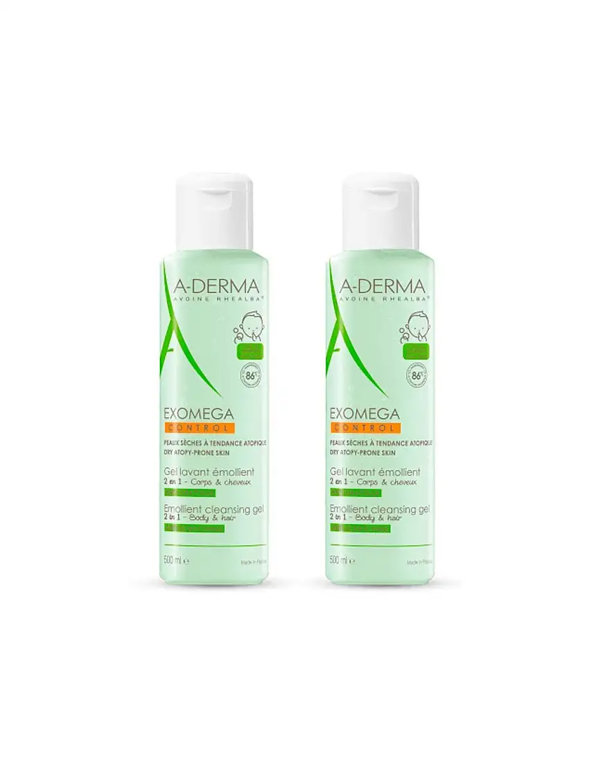 A-Derma Exomega Gel limpiador Emoliente Pack 2 x 500 ml
