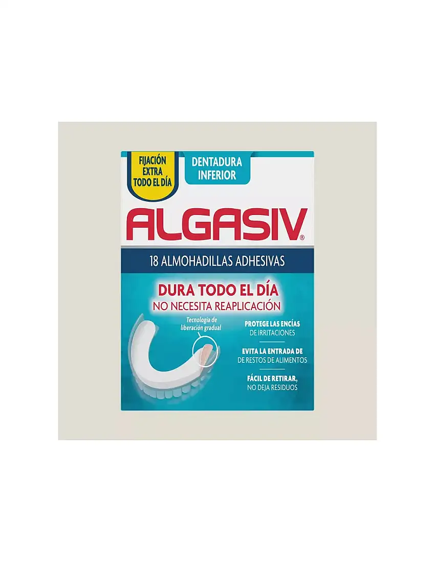 Algasiv Almohadillas Adhesivas Protesis 18 U Inferiores