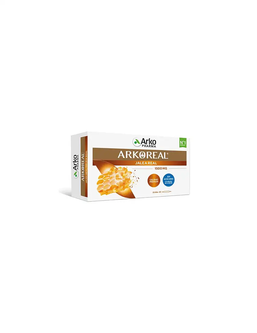 Arkoreal Jalea Real Forte Plus 1500 SIN AZUCAR 20 ampollas