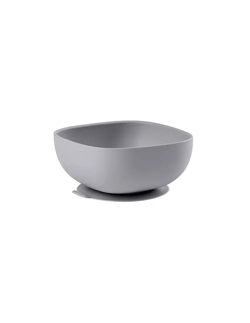 Béaba bol de silicona con ventosa gris +4M