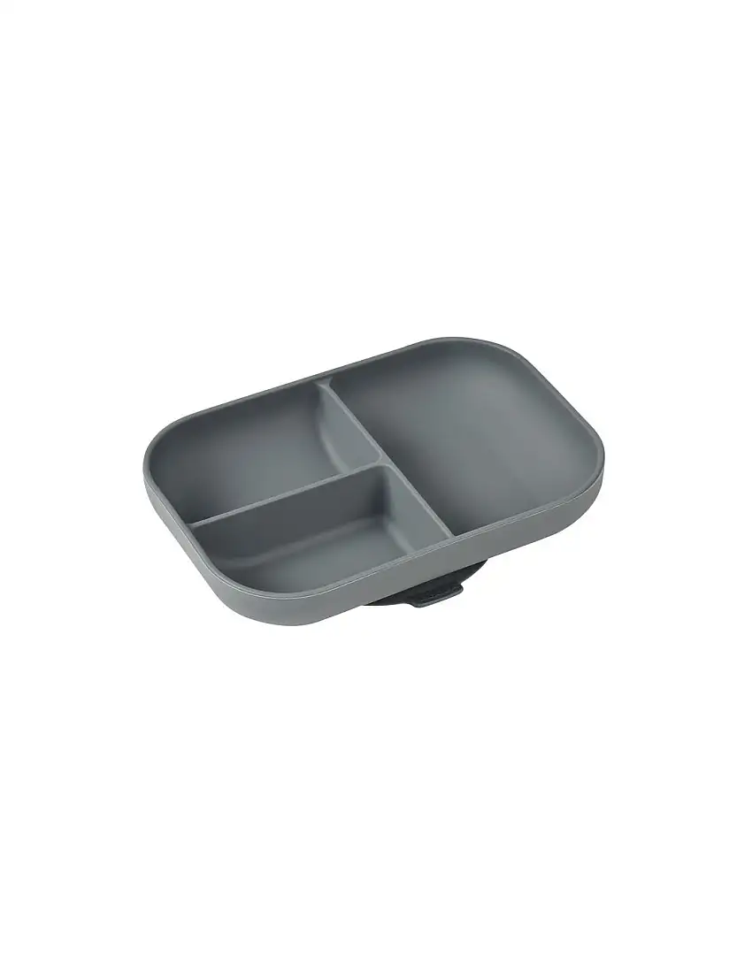 Béaba plato dividido silicona gris mineral +4M