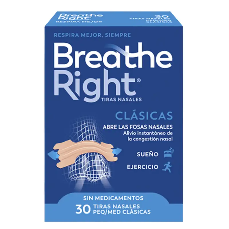Breathe right tiras masales clasicas piel normal 30 uds