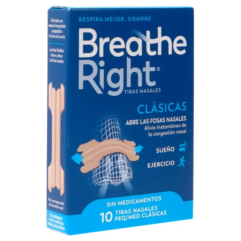 Breathe right tiras nasales grandes 10 uds