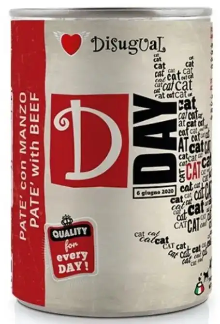 Disugual D-Day Cat Ternera Alimento Húmedo Lata 400g