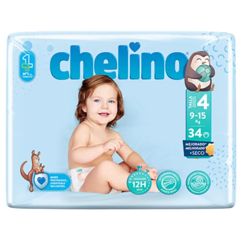 Chelino fashion & love pañal infantil t- 4 (9 - 15 kg) 34 pañales