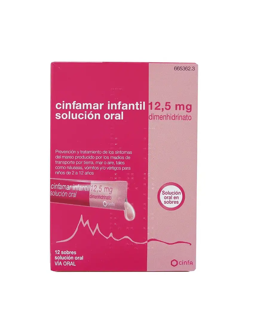 Cinfamar Infantil 12.5 Mg 12 Sobres Solucion Oral 5 Ml