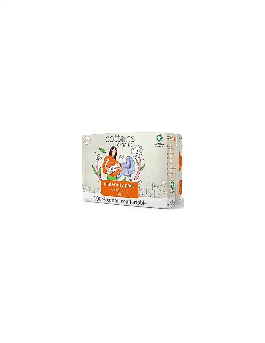 Compresas Marternidad Cottons Con Alas 10 Ui