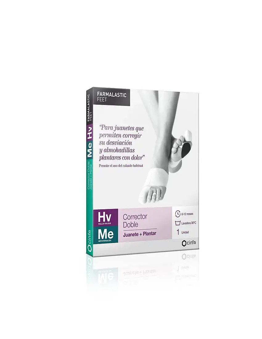 Corrector Doble Juanete y Almohadilla Plantar Farmalastic Feet