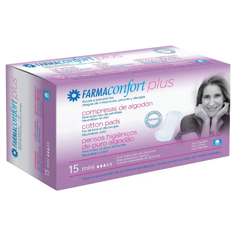 Farmaconfort plus compresas de algodon mini 15 c