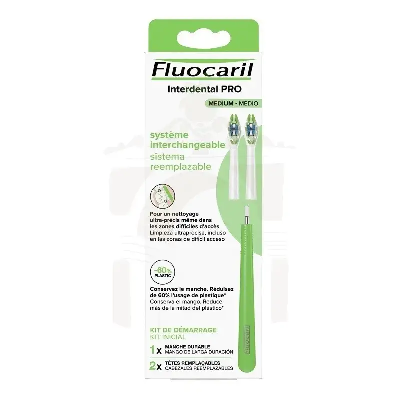 Fluocaril interdental PRO medio 1 mango + 2 cabezales reemplazables