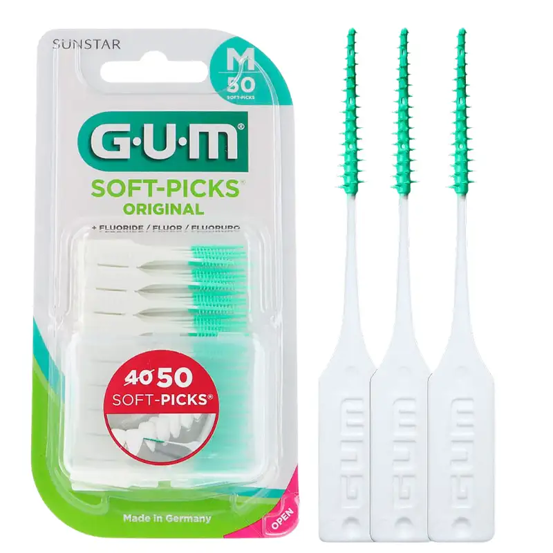 Gum soft picks original 40 filamentos de goma tamaño regular