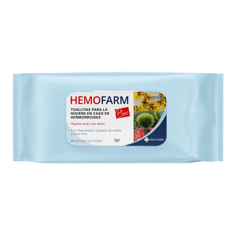 Hemofarm plus toallitas higiene 60 uds