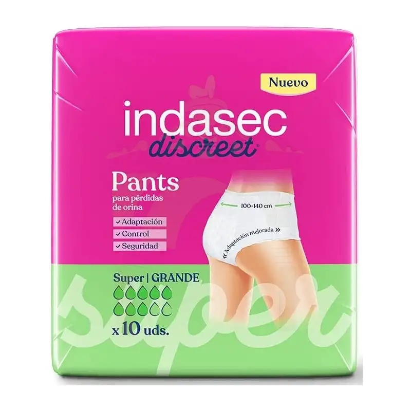 Indasec Discreet Pants Super talla L 10 uds