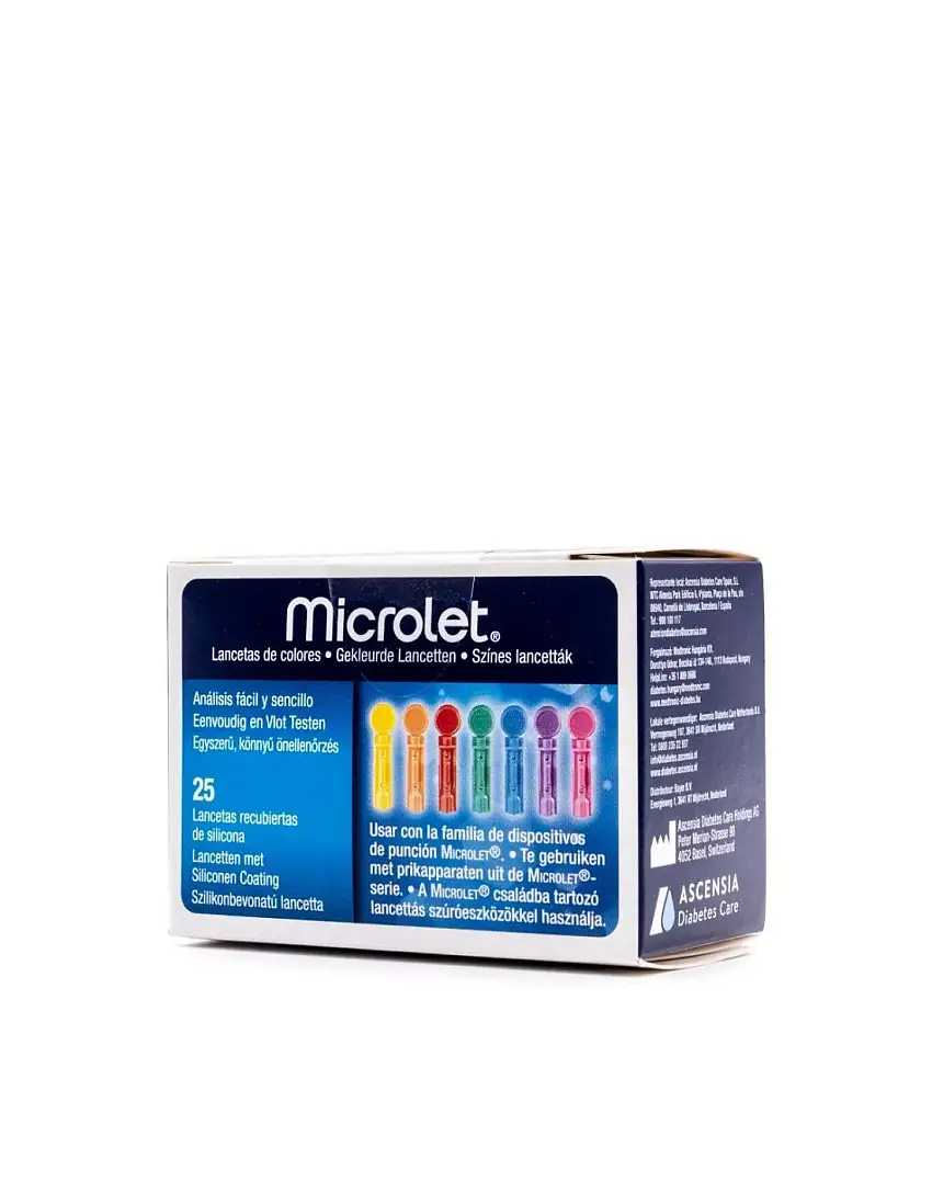 Microlet De Colores Lancetas 25 U