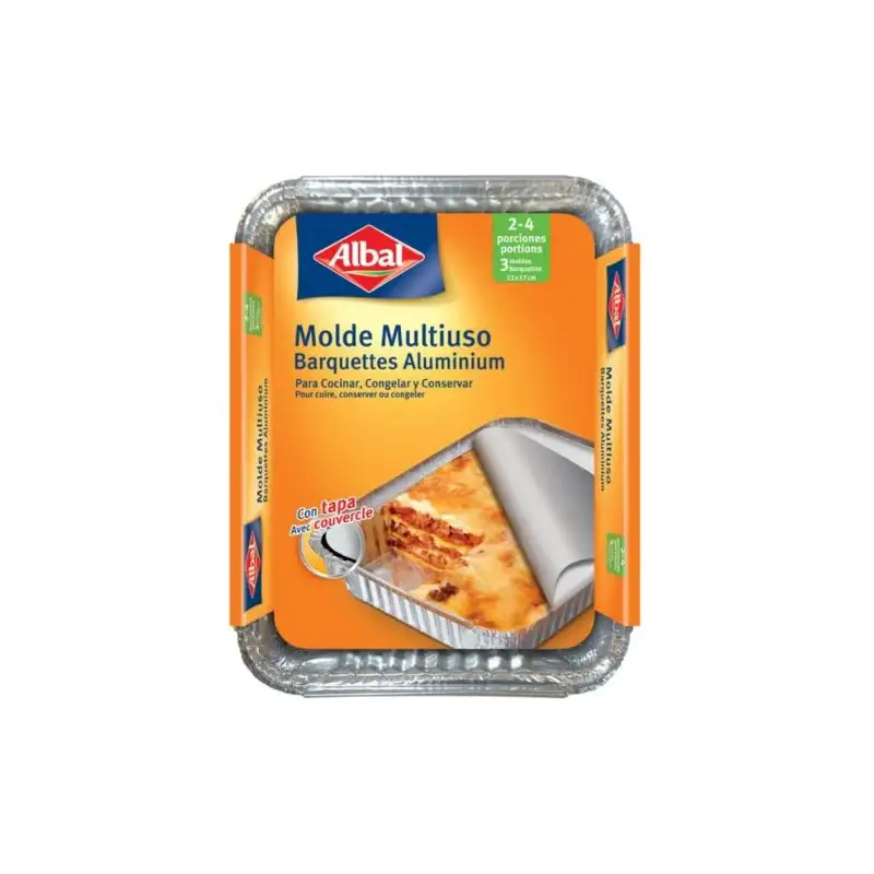 Molde Aluminio Con Tapa (10 Canelones)