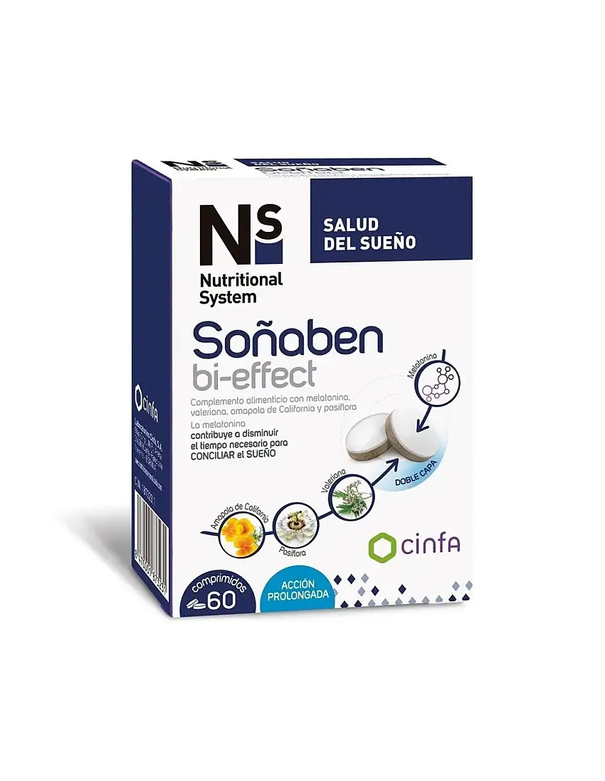 Ns Soñaben Bi-Effect 1,85 Mg Melatonina 60 Comp