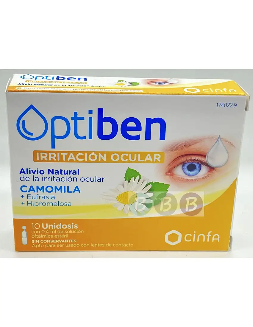 Optiben Irritación Ocular 10 Unidosis de 0.4 ml solución estéril Sequedad Monodosis con sistema de cierre.