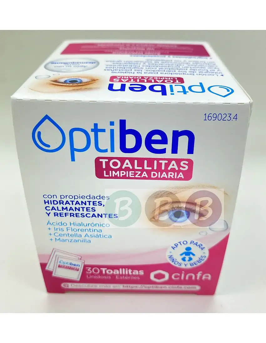 Optiben 30 Toallitas Loción Limpiadora DIARIA. UNIDOSIS