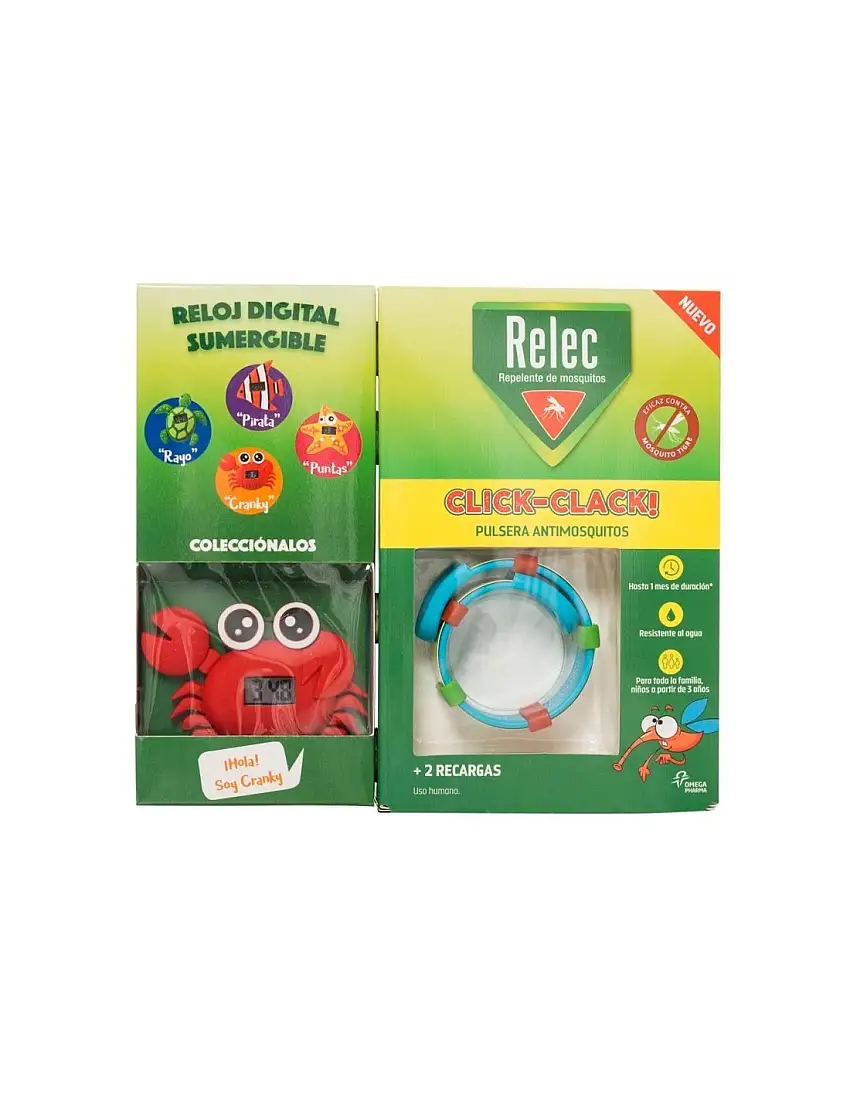 Relec Click-Clack Pulsera + Reloj Cangrejo