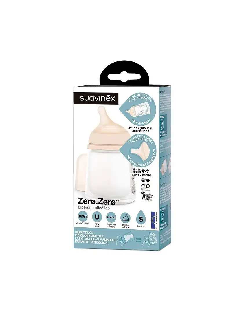 Suavinex Biberon Zero Anticolico flujo S 180 ml