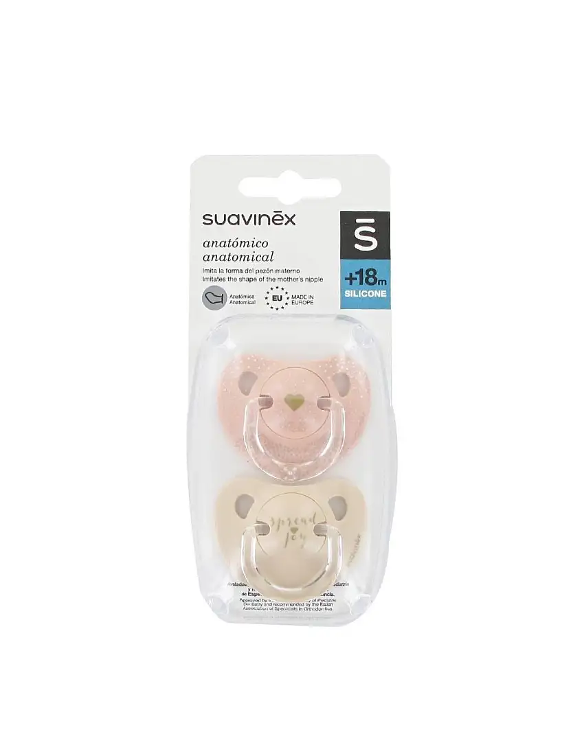 Suavinex Chupete Anatomico Silicona +18m 2uds