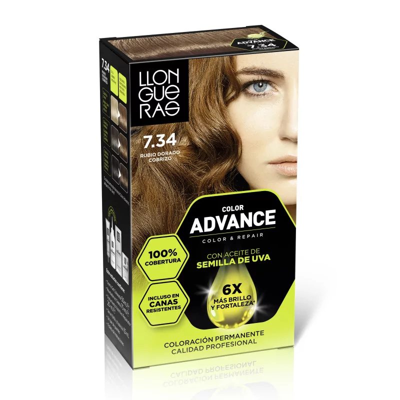 Tinte Color Advance 7,34 Rubio Dorado Cobrizo
