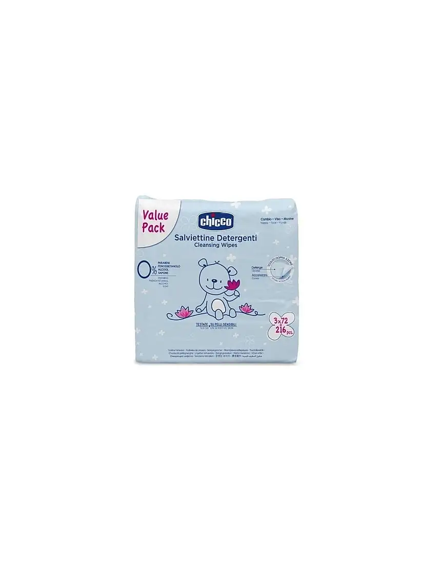 Toallitas Humedas Chicco 3 Envases 72 Toallitas