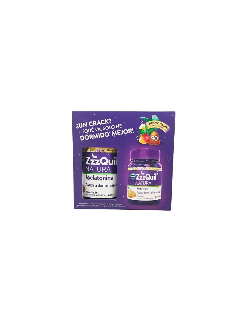 Zzzquil Natura 90 Gummies Sabor Mango & Platano Pack